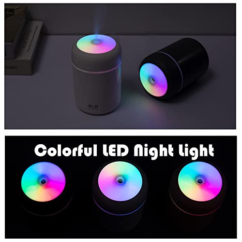Portable Mini Humidifier, 300Ml Small Cool Mist Humidifier With Colorful Led Night Light, Usb Personal Desktop Humidifier For Car Office Home Travel, Auto Shut-Off, 2 Mist Modes, Super Quiet(Pink) #TOP4