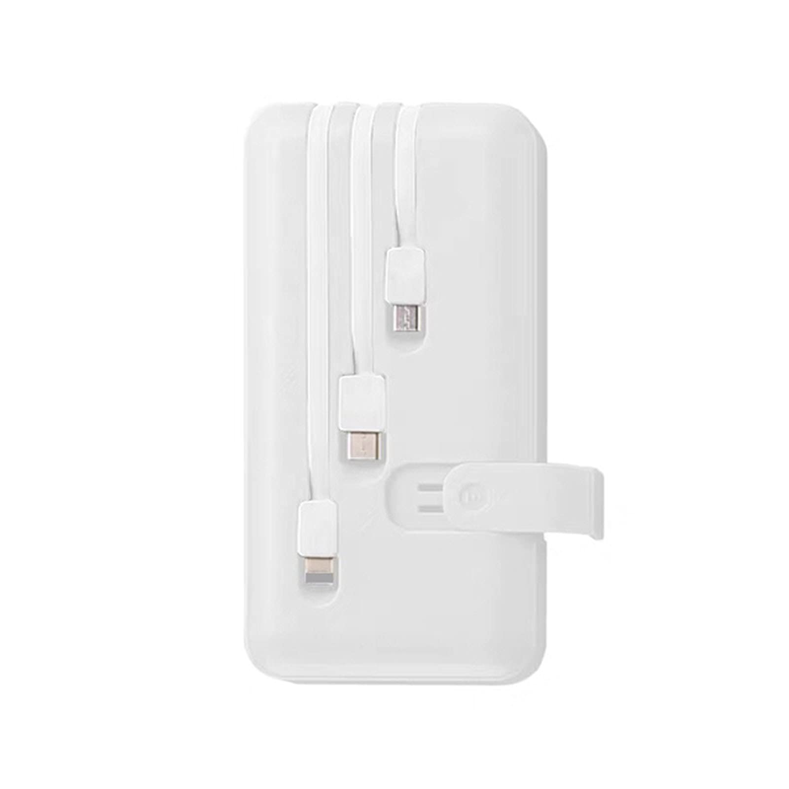 WFEI Banque Power Bank 30000 MAH Chargement Rapide Powerbank Construit dans 3 Câble Pover Bank Pack de Batterie Externe pour Tous Les Smartphones Poverbank,Blanc
