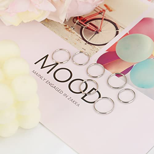 Mjust 14Pcs 1Mm Stainless Steel Women's Plain Band Knuckle Stacking Midi Toe Rings Comfort Fit #TOP5