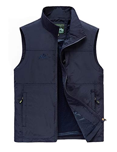 Image of Hixiaohe Mens Lightweight Vest Outerwear Casual Summer Outdoor Travel Vest for Hiking Fishing Golf Photo Work with Pockets