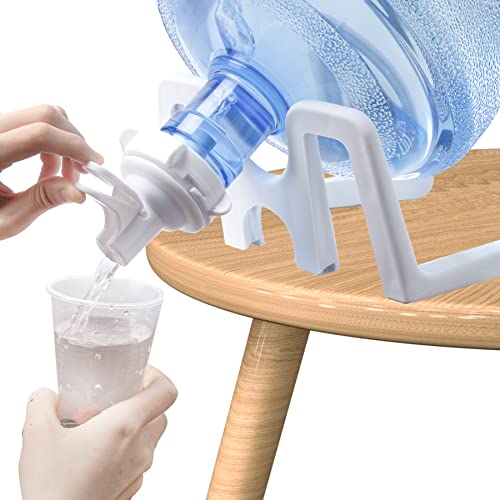 Ohoh 2 Pack Water Dispenser Valve, Water Jug Dispenser Valve Water Jug Cap Bottle Spout Reusable Plastic Spigot Faucet With Dustproof Cap And Wood Stick For 55Mm Non Threaded Crown Top Drinking Bottle #TOP5