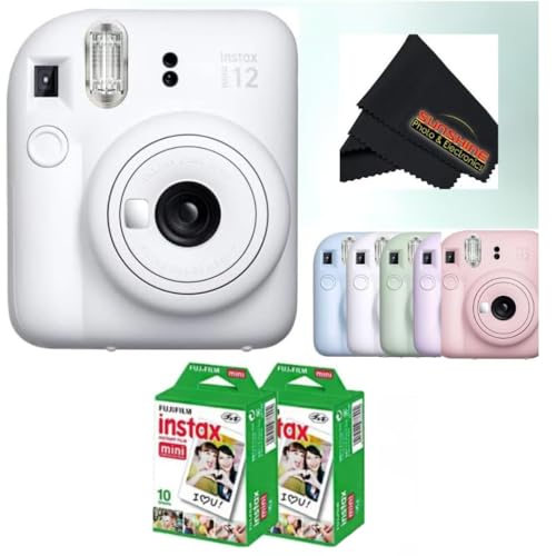 Image of Fujifilm Instax Mini 12 Instant Camera (Clay White w /Twin Pack)