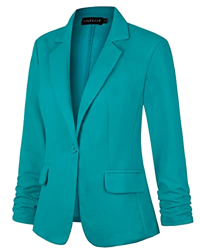 MINTLIMIT Women's 3/4 Sleeve Blazers One Button Work Office Blazer with Pockets3