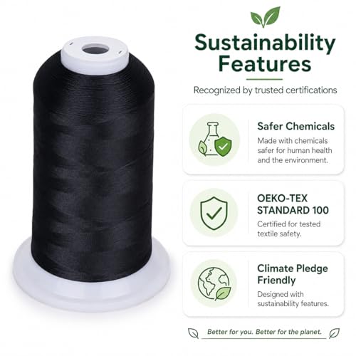 Image of Simthread Embroidery Machine Thread 5000M 40WT Polyester, Dark Grey 707 | 5000M 40WT polyester thread feeds smoothly for home or commercial embroidery projects.