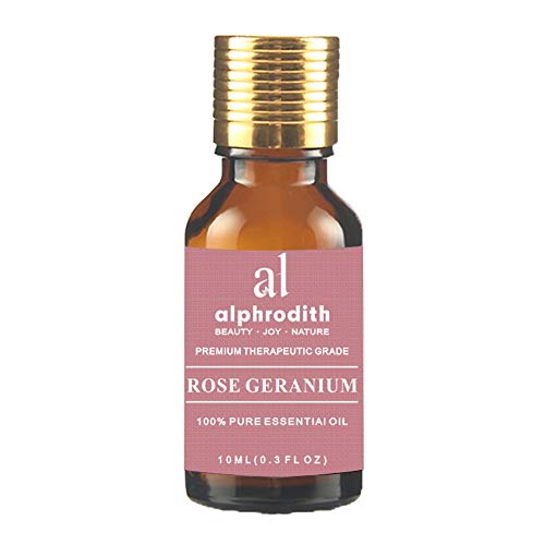 Premium Aromatherapy Rose Geranium Essential Oil 100% Organic Pure Undiluted Therapeutic Grade Scented Oils - 10ml for Diffuser, Relaxation, Skin Therapy, Spa & Home