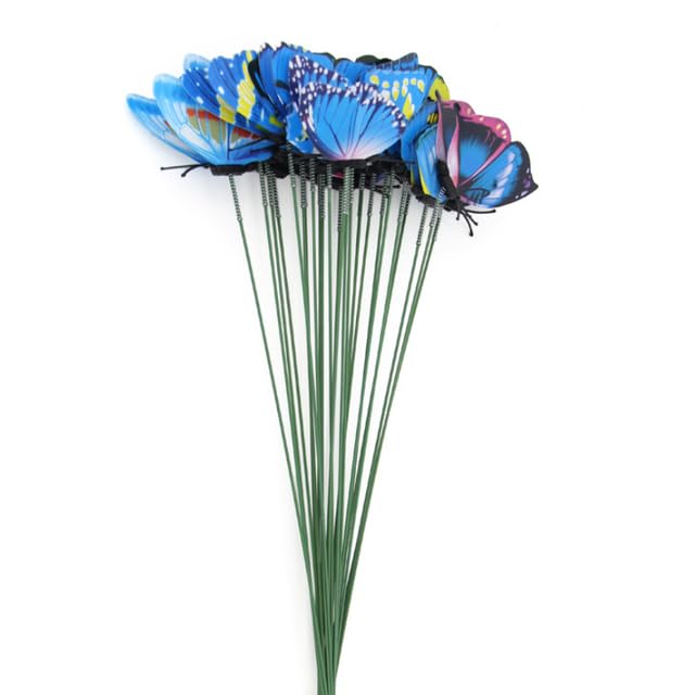 12Pcs Kunstmatige Vlinders Decoratie Outdoor Simulatie Stakes Yard Gazon Decor