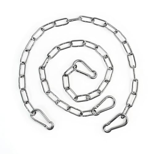 QVYQVY 2 Pack Duty Stainless Steel Chain with 4 Carabiners 25in 550LB