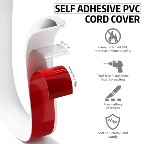 Image of Serplex 13ft PVC Soft Floor Cable Cover, Snap-On Cord Protector Cable Hider with Self Adhesive Backing Single Chanel Cord Floor Cover, Wire Management Raceway for Ethernet Cable, Cords & Power Cables