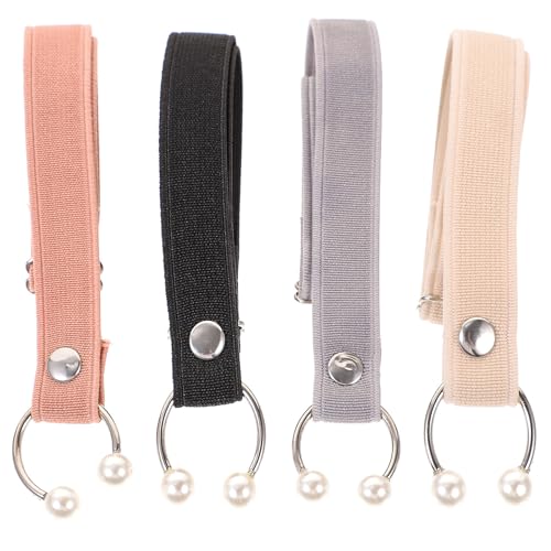 CALLARON 4Pair Shoe Straps for Heels Pearl High Heel Strap Shoe Strap Replacement Adjustable Boots Straps Detachable Shoes Elastic Straps for Women Shoes Heels Boots 37cm