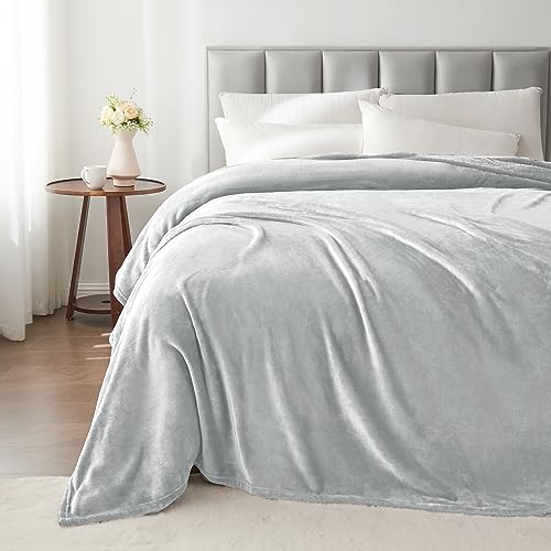 Image of BEDELITE Fleece Blankets Queen Size Dove Grey Throw Blankets for Bed, Luxury Plush Cozy Fuzzy Blanket 90x90 inches, Super Soft Warm Lightweight Throw Blanket All Seasons Suitable