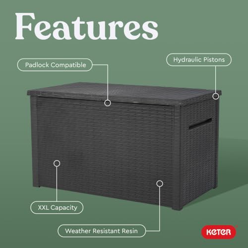 Image of Keter Java 230 Gal Outdoor Storage Box for Patio and Pool Accessories