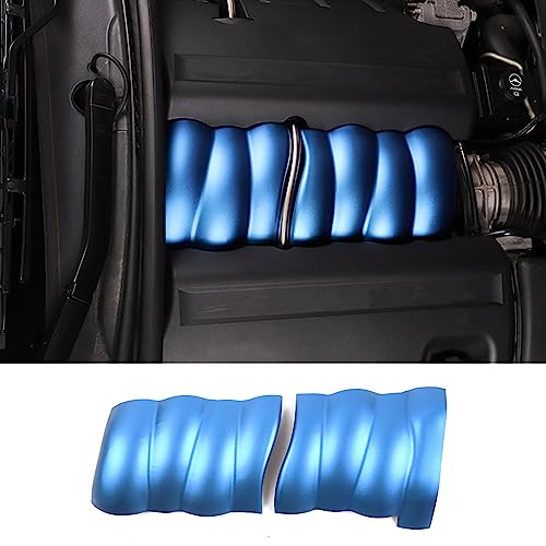 Image of Engine Shroud Cover Panel Trims Cover Compatible with Chevy Corvette C6 2005-2013, Aluminum Car Fuel Engine Trim Covers Accessories (Blue)