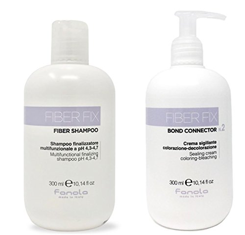 Fanola Fiber Fix Shampoo and Sealing Cream Package, 300 ML