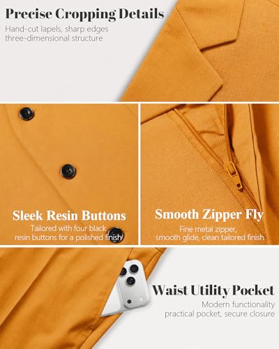 Image of MY'S Men's 3 Piece Suit Set with Tie, One Button Slim Fit Solid Jacket Vest Pants, Prom Party Wedding Business Suits for Men