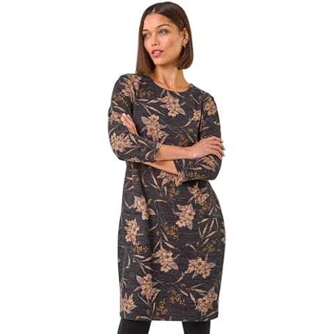 Roman Originals Women's Grey Beige Shift Dress Cover