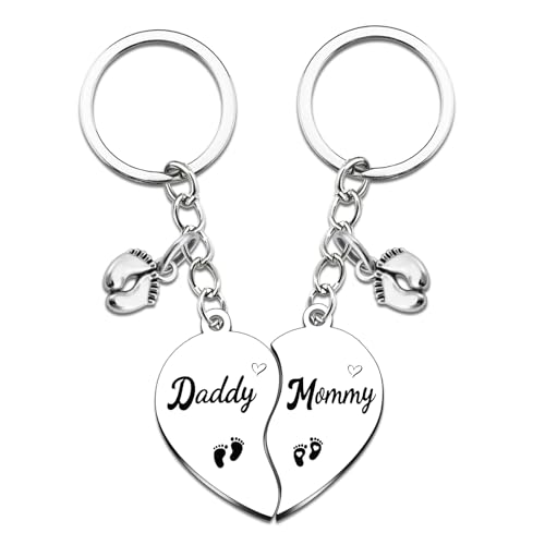 UIWIHHP New Parents Gifts for Couples Daddy and Mommy Keychain