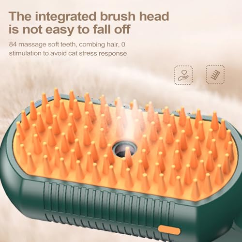 Cepillo de vapor para gatos que elimina nudos sin tirones y atrapa todo el pelo suelto 3