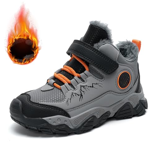 Kids Hiking Sneaker Boys Girls Winter Snow Boots Non Slip Warm Snow Sports Flat Shoes Outdoor Walking Climbing Boots2