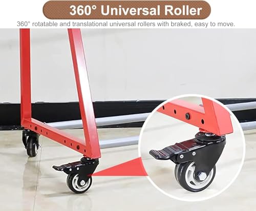 Étagère pour pneus de voiture en métal rouge réglable - 4