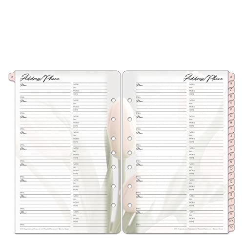 Franklincovey - Blooms Address/Phone Tabs | Expansion For Planners (Classic, Pink/Green) #TOP4