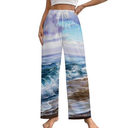 Pantalon de pyjama femme Côte Maritime en taille S avec poches