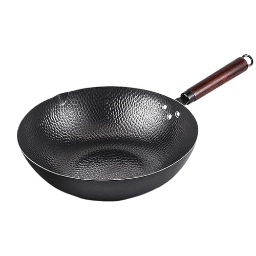 Wok de acero al carbono 32cm con tapa de madera miniatura 1