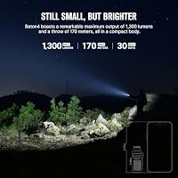 OLIGHT Baton4 EDC 1300 Lumen Wiederaufladbare LED Kleine Taschenlampe, Taschenlampe mit Mikroperforierter Anzeige für Außen, Innen und Notfall (Königsblau) – Ansicht 2