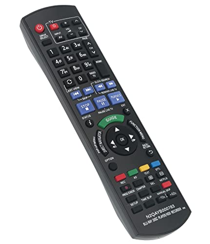 VINABTY Replaced Remote Fit for Panasonic Blu-ray Disc Player HDD Recorder DMR-PWT420 DMR-PWT530 DMR-PWT520 DMR-PWT420 DMR-PWT635 N2QAYB000762 DMR-PWT530 2in1 N2QAYB000763 N2QAYB000780