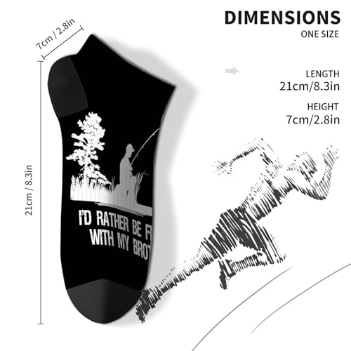 "I'd Rather Be Fishing With My Brother" Fisherman Boys Ankle Socks Funny Hidden Sock For Boys Liner Socks Humor Socks4