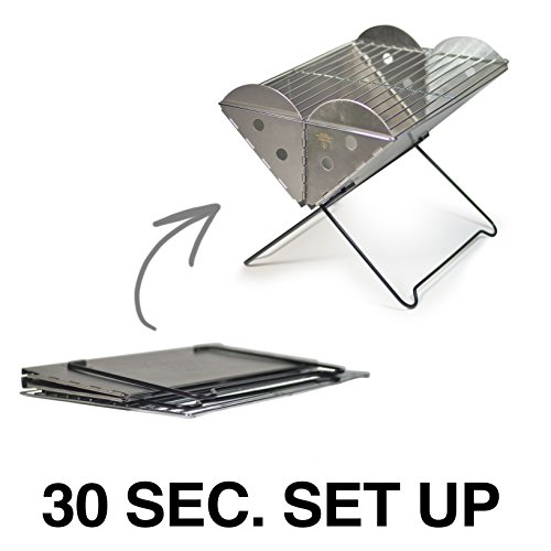 UCO Flatpack Portable Stainless Steel Grill and Fire Pit - Thumbnail 5