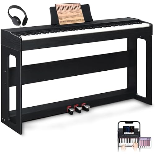 Ktaxon Digital Piano 88 Key Fully Weighted Action Upright Piano (Black)
