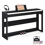Ktaxon Digital Piano 88-Key Weighted Action Electric Piano with 3-Pedal Unit, Double Bluetooth, Split/Touch/Transpose Control Functions(Black)