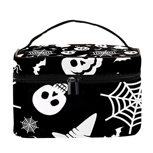 Pochette de cosmétiques crâne d'Halloween pour ranger vos pinceaux sales