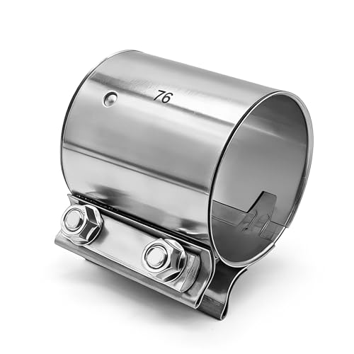 SKYMIRO 3 Inch Exhaust Clamp Butt Joint Exhaust Clamp Sleeve Coupler for 3 OD Exhaust Pipe Muffler Elbow Exhaust Tubing Connection Catalytic Converters (1PCS)