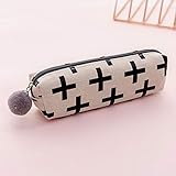 Modellnummer: X9 Prägnante schwarze Federmäppchen Schule niedlich Leder Bleistiftbeutel Schulmaterial Schreibwaren Geschenk für Mädchen kleine Pencill Box Federmäppchen, weißes Schwein 19x7x3cm