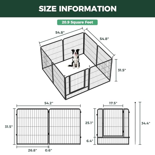 Image of FXW Instant Dog Playpen, RV Camping, Outdoor & Yard, 32 inch H, 8 Panels | Portable, Easy setup, Heavy-duty, DIY layouts, For Small & Medium Dogs, Patented