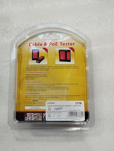 NETWORK TESTER FOR RJ11 RJ45 AND POE NETWORK CABLES, red - Image 4