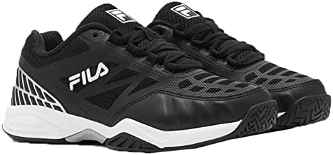 Fila AXILUS JR Sneaker, Black/White/Metallic Silver, 2 US Unisex Little Kid | Image 3