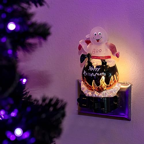 Image of Novelty Lights LED Lamp Lamp Ghost in Cauldron Halloween Decoration Night Light with Swivel Plug
