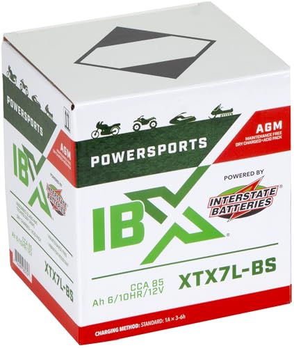 Image of Interstate Batteries IBX YTX7L-BS Powersports Battery 12V 6Ah 85CCA AGM