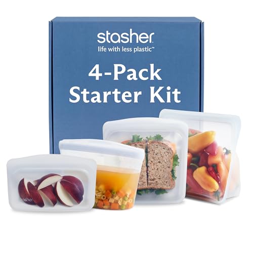 Stasher Silicone Reusable Storage Bags 4-Pack
