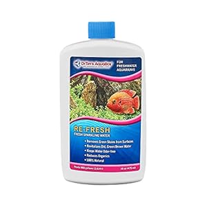 DrTim’s Aquatics Re-Fresh for Freshwater Aquariums – 100% Natural Fish Tank Sanitizer & Revitalizer Conditioner Solution for Fresh, Crystal-Clear, Sparkling Water – 16oz – Treats 960 gal