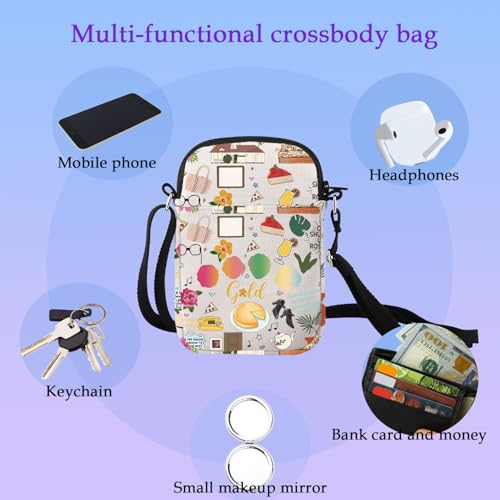 XYANFA Gold Crossbody Bag Lovers Gold Gift Tv Show Fans Gift Canvas Handbag (gold crossbody bag) 6