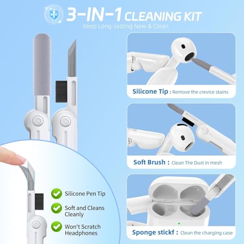 Image of for Airpods 4 Case with Magnetic Lid, Ekoonpft Flower Engraved Cases for Apple AirPods 4th Generation 2024, Soft Silicone Cover for Women Girly with Cleaning Kit & Keychain, Shockproof