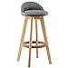 Taburete de barra de cocina de desayuno Taburete de bar de madera maciza de 360 ​​° Taburete alto con respaldo de arco El reposapiés de cuerda de cáñamo se puede usar en interiores y exteriores (tam