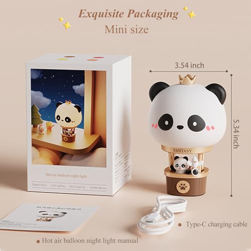 Lámpara de Mesa Infantil Panda Globo Aerostático Recargable miniatura 5