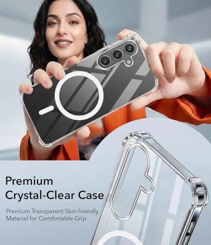 Image of Jkobi Shockproof Crystal-Clear Back Cover for Samsung Galaxy S24 (Magsafe Wireless Support | Drop & Camera Protection | Hard Polycarbonate)