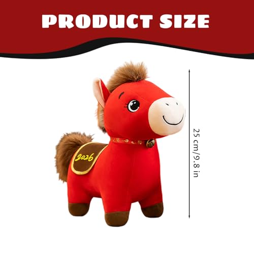 Peluche Cheval Rouge du Zodiaque Chinois de 25 cm pour Décoration de Maison - 2