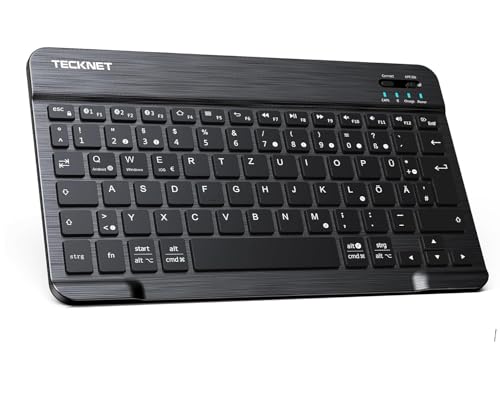 TECKNET Wiederaufladbare Bluetooth-Tastatur, mit Touchpad