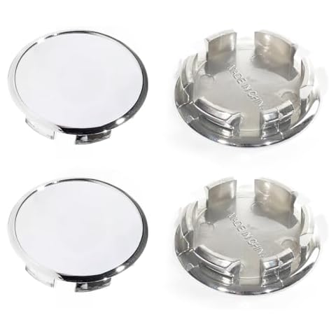 Rheedal 4Pcs 56.5mm(2.22inch) Push Through Center Caps Replacement Plug for EZ Lube Open End Plus Plug Center Caps, (Chrome OD 56.5mm, ID 47.4mm) Cover